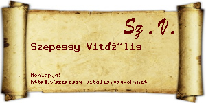 Szepessy Vitális névjegykártya
